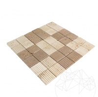 MOZAIC TRAVERTIN CLASSIC-NOCE RIZAT 4.7 X 4.7 CM - MOZAIC TRAVERTIN CLASSIC-NOCE RIZAT 4.7 X 4.7 CM