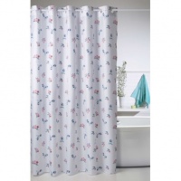 PERDEA DUS ALBA CU FLORI ROSII SI ALBASTRE 180 X 200CM - PERDEA DUS ALBA CU FLORI ROSII SI ALBASTRE 180 X 200CM