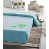 PATURA COPII PUFOASA BLEU CU BRODERIE COPACEI - PATURA COPII PUFOASA BLEU CU BRODERIE COPACEI
