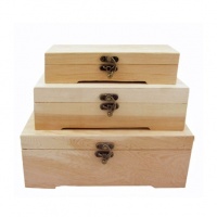 SET 3 CUTII LEMN DREPTUNGHIULARE CU CAPAC - SET 3 CUTII LEMN DREPTUNGHIULARE CU CAPAC