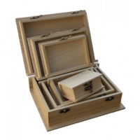 SET 4 CUTII LEMN CU FORMA DE CARTE - SET 4 CUTII LEMN CU FORMA DE CARTE