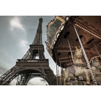 FOTOTAPET ORASE PARIS - EIFFEL TOWER CAROUSEL - FOTOTAPET ORASE PARIS - EIFFEL TOWER CAROUSEL