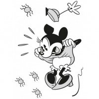 STICKERE PERETE MINNIE ALB-NEGRU - STICKERE PERETE MINNIE ALB-NEGRU