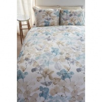 LENJERIE DE PAT CU FLORI DELTANE AQUA BLUE - LENJERIE DE PAT CU FLORI DELTANE AQUA BLUE