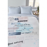 LENJERIE DE PAT MODERNA PASTEL CU MESAJE - LENJERIE DE PAT MODERNA PASTEL CU MESAJE