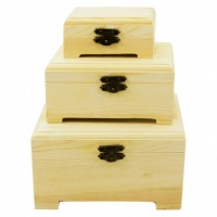 SET 3 CUTII LEMN CU PICIOARE - SET 3 CUTII LEMN CU PICIOARE