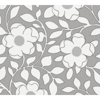 TAPET FLORAL ALB-GRI - TAPET FLORAL ALB-GRI