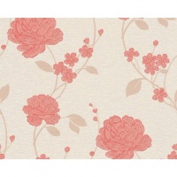 TAPET VINIL FLORI ROSU PASTEL - TAPET VINIL FLORI ROSU PASTEL