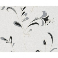 TAPET FLORAL MODERN ALB-GRI - TAPET FLORAL MODERN ALB-GRI