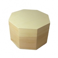 CUTIE LEMN HEXAGONALA CU CAPAC SIMPLU - CUTIE LEMN HEXAGONALA CU CAPAC SIMPLU