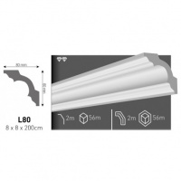 BAGHETE DECORATIVE POLISTIREN L80 80X80MM - BAGHETE DECORATIVE POLISTIREN L80 80X80MM