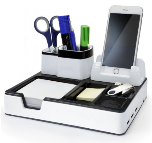 ORGANIZATOR BIROU CU PORT DE INCARCARE PENTRU TELEFON