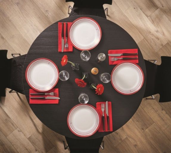 SERVICIU DE MASA ARCOPAL, ALB CU ROSU