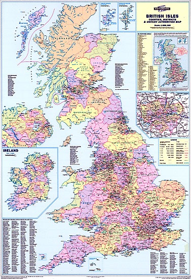 ADMINISTRATIVE MAP OF GREAT BRITAIN AND NORTHERN IRELAND