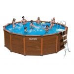 PISCINA INTEX SEQUOIA SPIRIT CU CADRU METALIC D=478 CM, INALTIME 124CM. SISTEM DE FILTRARE SI ACCES