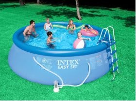 PISCINA INTEX EASY SET CU INEL GONFLABIL D=457 CM, INALTIME 122CM. SISTEM DE FILTRARE INCLUS.