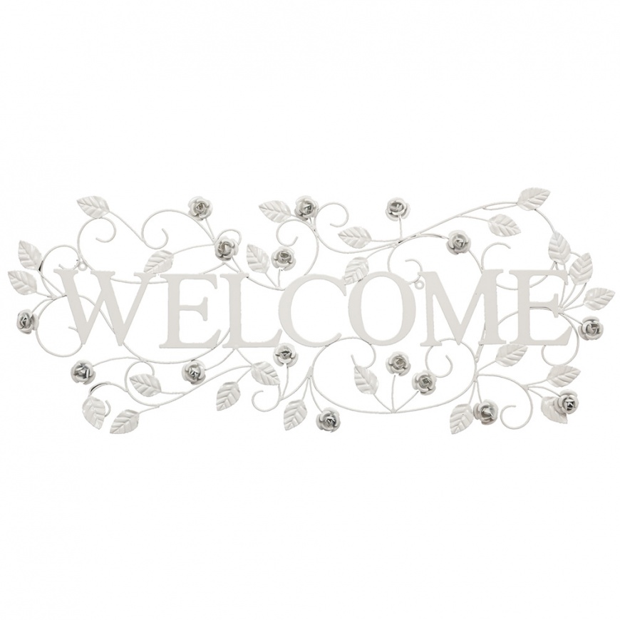 DECORATIUNE PERETE WELCOME ALBA CU TRANDAFIRI