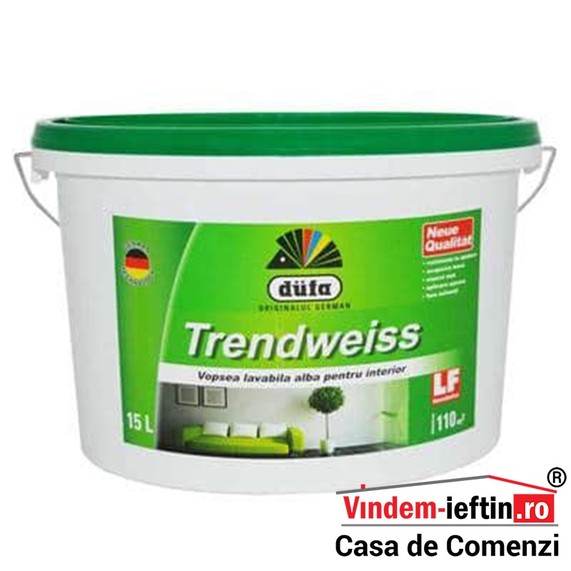 VOPSEA LAVABILA INTERIOR DUFA TRENDWEISS 15L DISPONIBIL SI IN AMBALAJ DE 7,5L