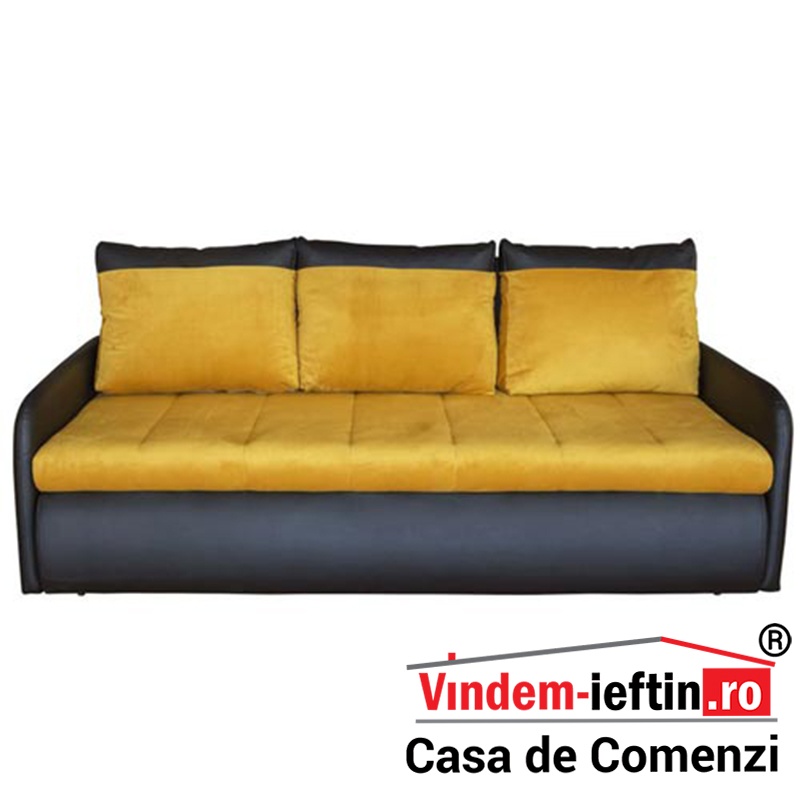 CANAPEA EXTENSIBILA SEUL 3 LOCURI 207/195/160/80/43 BLACK 1114