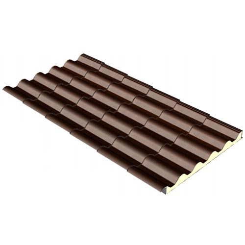 PANOU SANDWICH TIP TIGLA METALICA 50MM TABLA RAL 8017