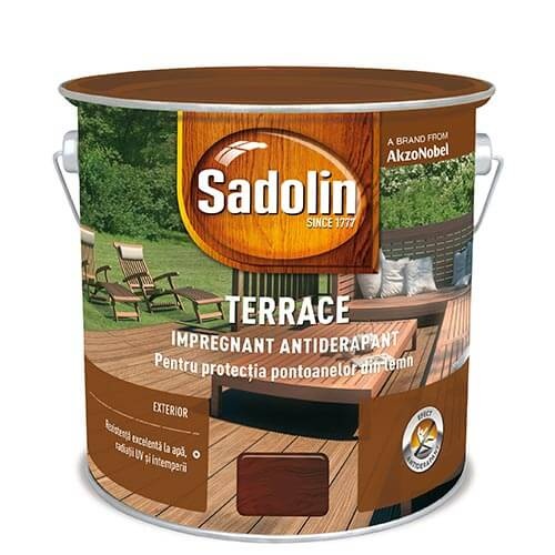 LAC IMPREGNANT ANTIDERAPANT PENTRU TERASE şI PONTOANE DIN LEMN SADOLIN TERRACE 2.5L