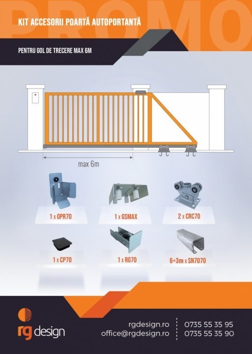 PROMO KIT K70 ACCESORII POARTA AUTOPORTANTA 6M GOL
