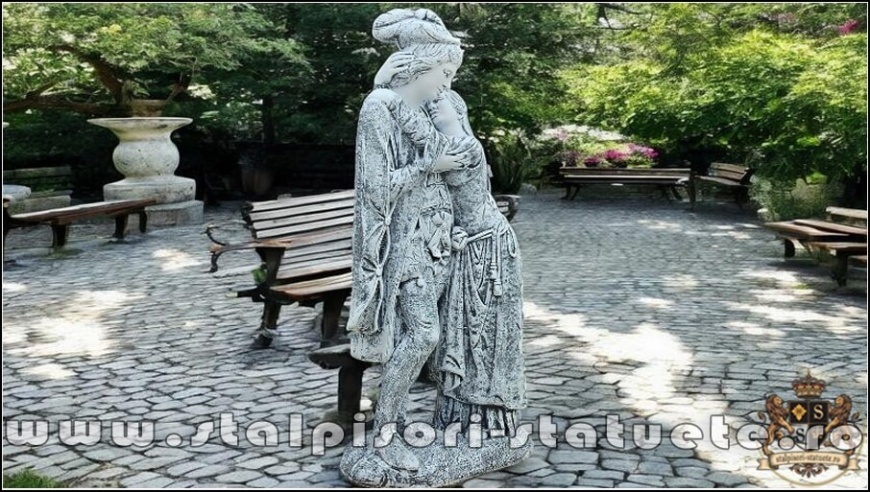 STATUETĂ ROMEO ȘI JULIETA, GRI PATINAT, MODEL S55.