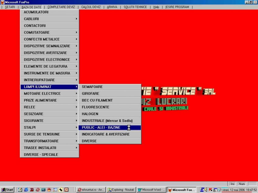 PROGRAM DEVIZE LUCRARI INSTALATII ELECTRICE CIVILE SI INDUSTRIALE