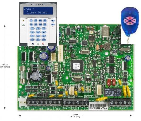 KIT ANTIEFRACTIE WIRELESS FORMAT DIN CENTRALA ALARMA PARADOX MAGELLAN+TELECOMANDA+TASTATURA