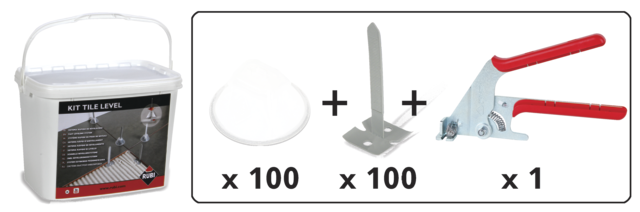 KIT RUBI PENTRU NIVELAREA/FIXAREA GRESIEI DE MARI DIMENSIUNI