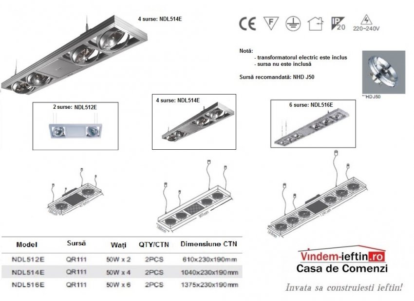 SPOT SUSPENDAT NVC- 50W