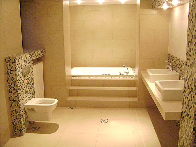 BLAT DE BAIE SUSPENDAT DIN CORIAN BONE CU LAVOARE CERAMICE APLICATE EXECUTAT DE PACIFIC DETALII PE W