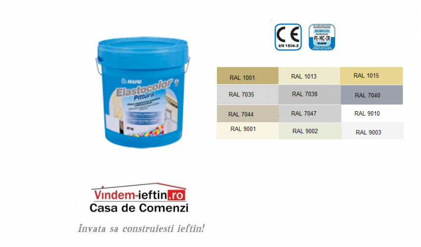 VOPSEA DE PROTECTIE FATADE FISURATE, ELASTOCOLOR PITTURA, MAPEI
