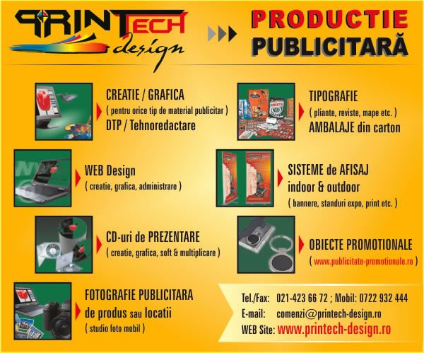 CREATIE, GRAFICA, WEB DESIGN, CD DE PREZENTARE, SISTEME DE AFISAJ, PRODUSE PROMOTIONALE, TIPOGRAFIE