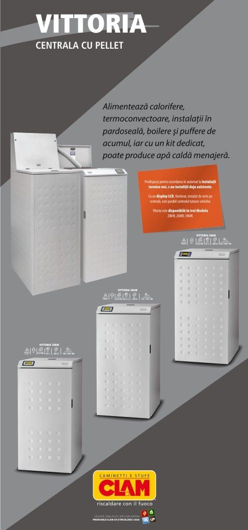 CENTRALA CU PELLETI VITTORIA  20-26-34 KW