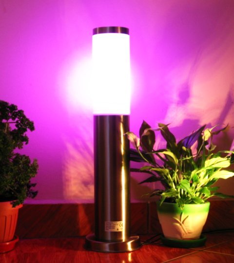 LAMPA GRADINA CU LED SI CONTROLER RGB TIP INOXA 3W 