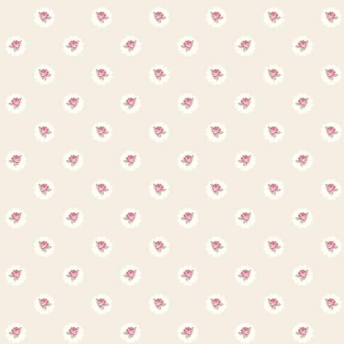 TAPET SHABBY CHIC ALICE TRANDAFIRI ROSII - VANILLA