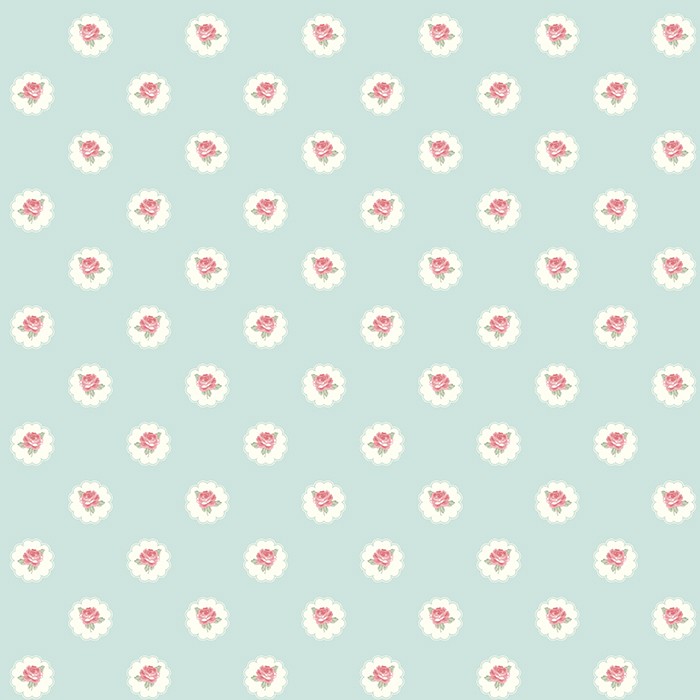 TAPET SHABBY CHIC ALICE TRANDAFIRI ROSII - TIFFANY BLEU