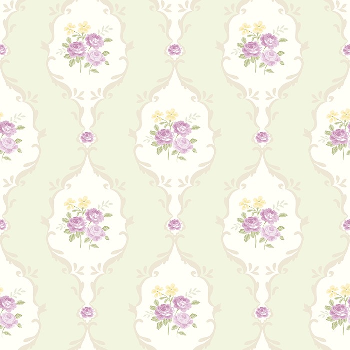 TAPET SHABBY CHIC ALICE GHIRLANDE VERNIL - LILA