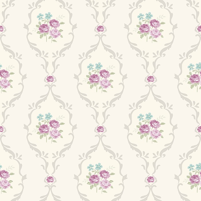 TAPET SHABBY CHIC ALICE GHIRLANDE DOVE - MOV