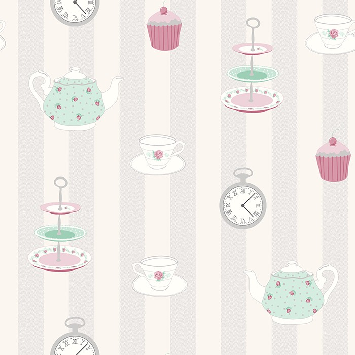 TAPET BUCATARIE SHABBY CHIC - ALICE SILVER