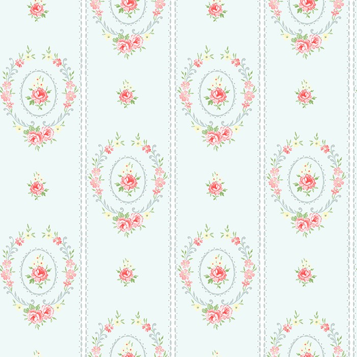 TAPET SHABBY CHIC MATILDA CORONITE - BLEU OU DE RATA