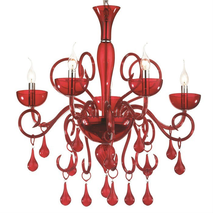 CANDELABRU ROSU LILLY SP5 - IDEAL LUX
