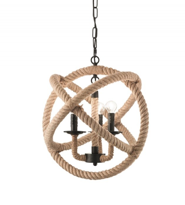 CANDELABRU RUSTIC SFOARA CORDA SP3 - IDEAL LUX