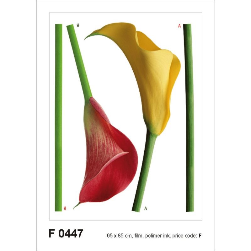 STICKER FLORI - CALE ROSU SI GALBEN