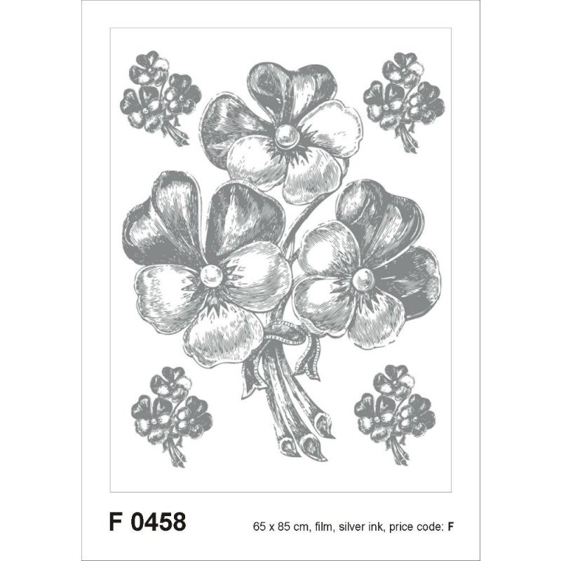 STICKER PERETE FLORI - BUCHETE GRI