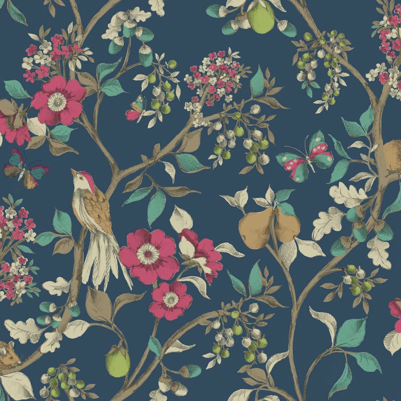 TAPET FLORAL DAMSEN ALBASTRU - HOLDEN