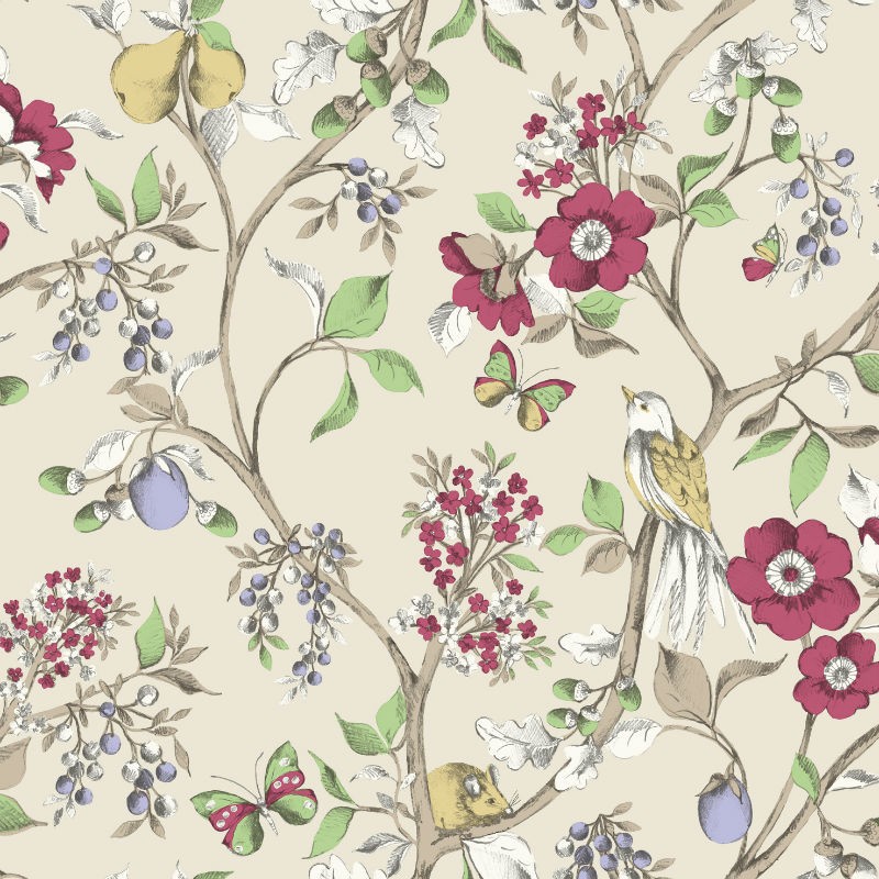 TAPET FLORAL DAMSEN CREM - HOLDEN