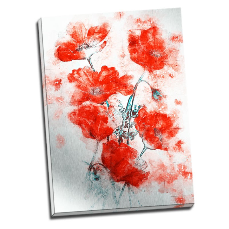 TABLOU MACI ROSII STILIZATI - ROSU VIBRANT