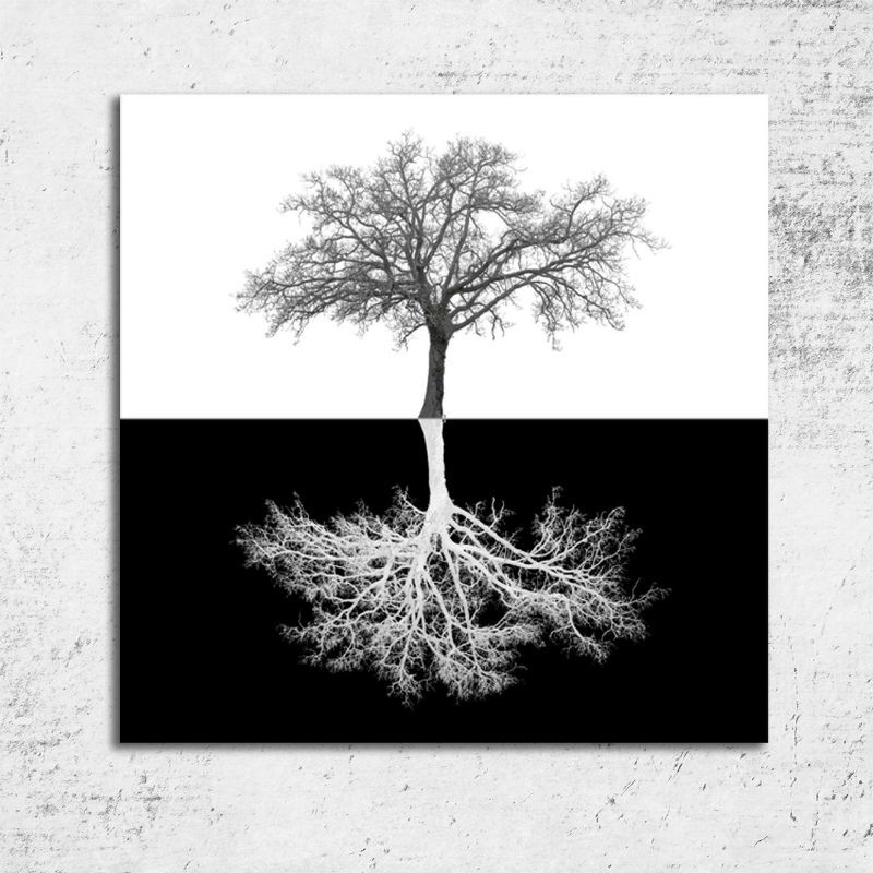TABLOU ALB NEGRU PATRAT - COPAC YIN SI YANG